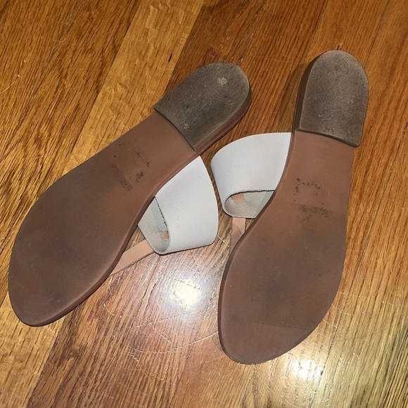 Steve Madden ladies leather and wood flip flops size 8 - Picture 3 of 6